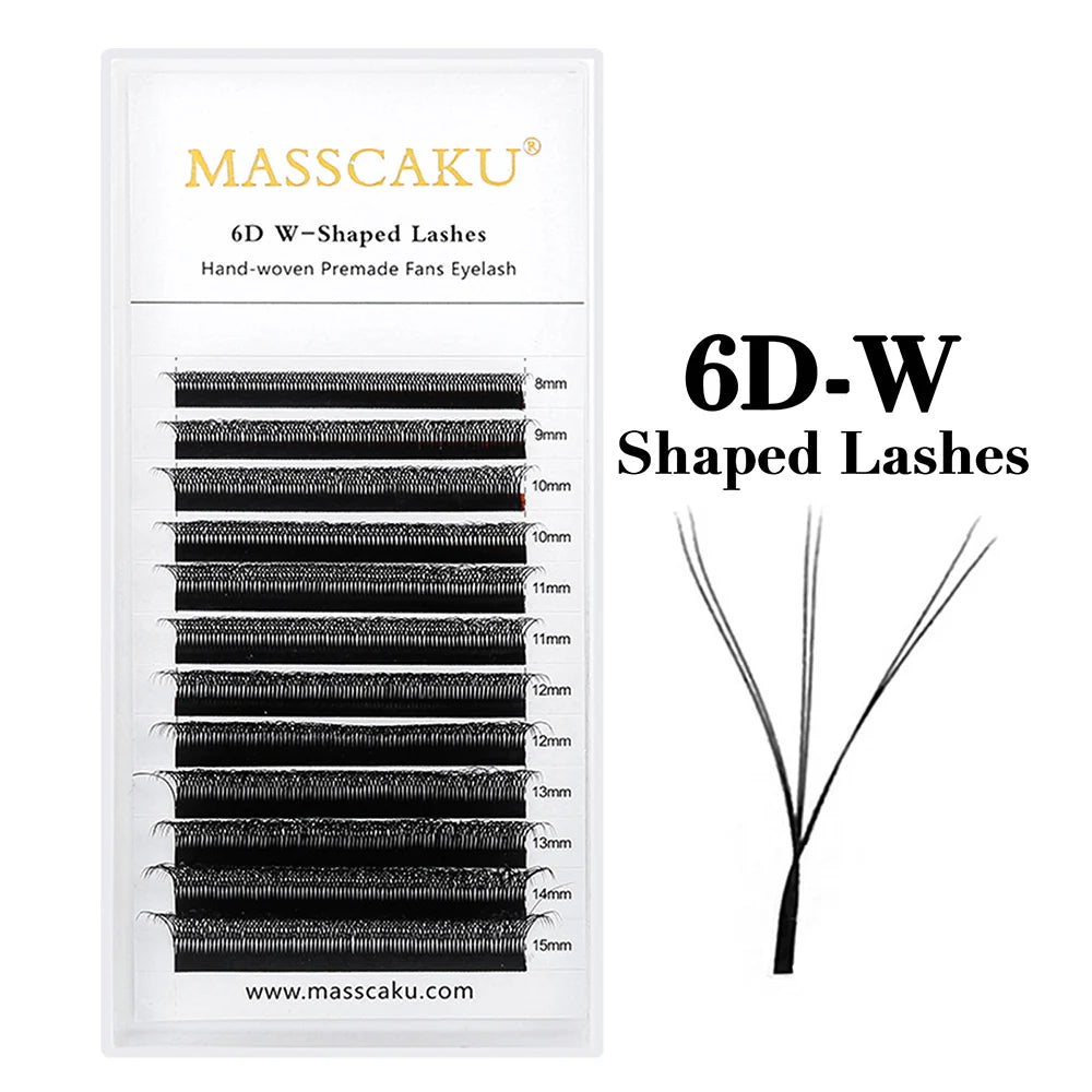 MASSCAKU 3D 6D 8D W Shape Lashes Global Wholesale Eyelash Clusters Easy Fan Volume Wispy Fake Lash Premium Dense Cilia Supplier