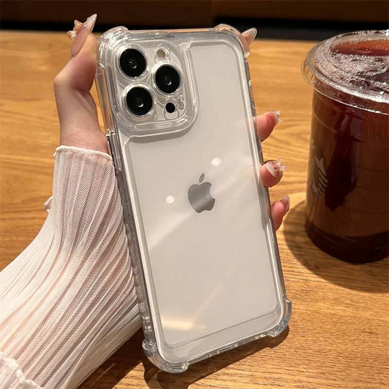 Luxury Shockproof Transparent Case For iPhone 17 16 15 14 13 12 11 Pro Max 16E 7 8 Plus Bumper Cases Cover