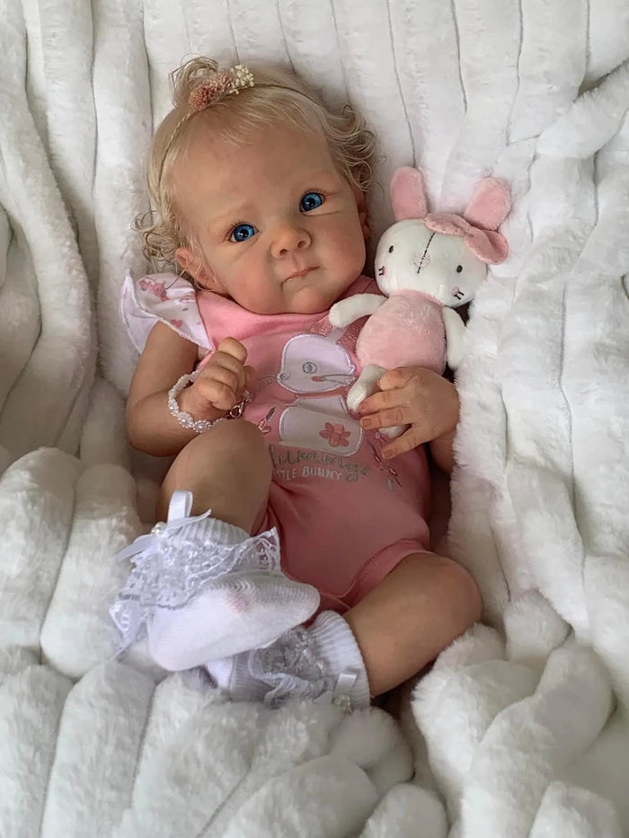 NPK 18inch Newborn Lifelike Doll Soft Touch Reborn Baby Bettie with 3D Skin Hand Root Hair Multiple Layers Painting Cuddly Toy