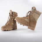 Lace Up Waterproof Outdoor Shoes Breathable Canvas Camouflage Tactical Combat Desert Ankle Boots Men Boots