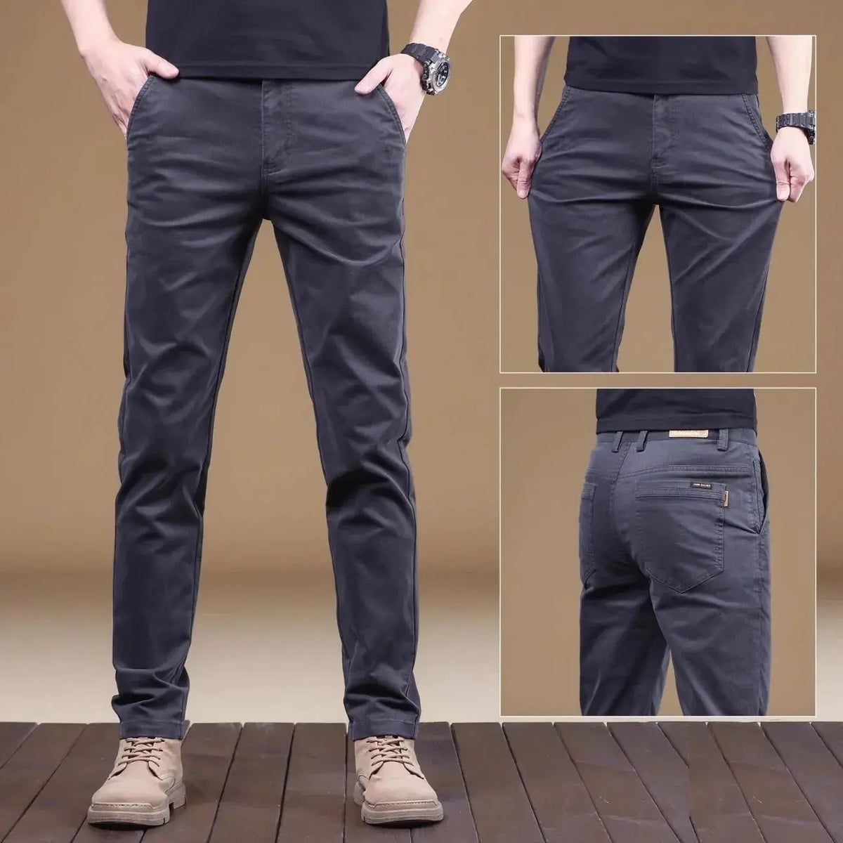 Ultra-high Quality Thin Cotton Men's Casual Pants Trendy Versatile Elastic Light Business Trousers Work Formal Straight Pants