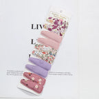 10Pcs/Lot Ins 6cm Flower Print Cotton Alloy Hair Bow Snap Clips Set Fabric Plaid Bobby Hairpins Hairgrips Girls Kids Headwear
