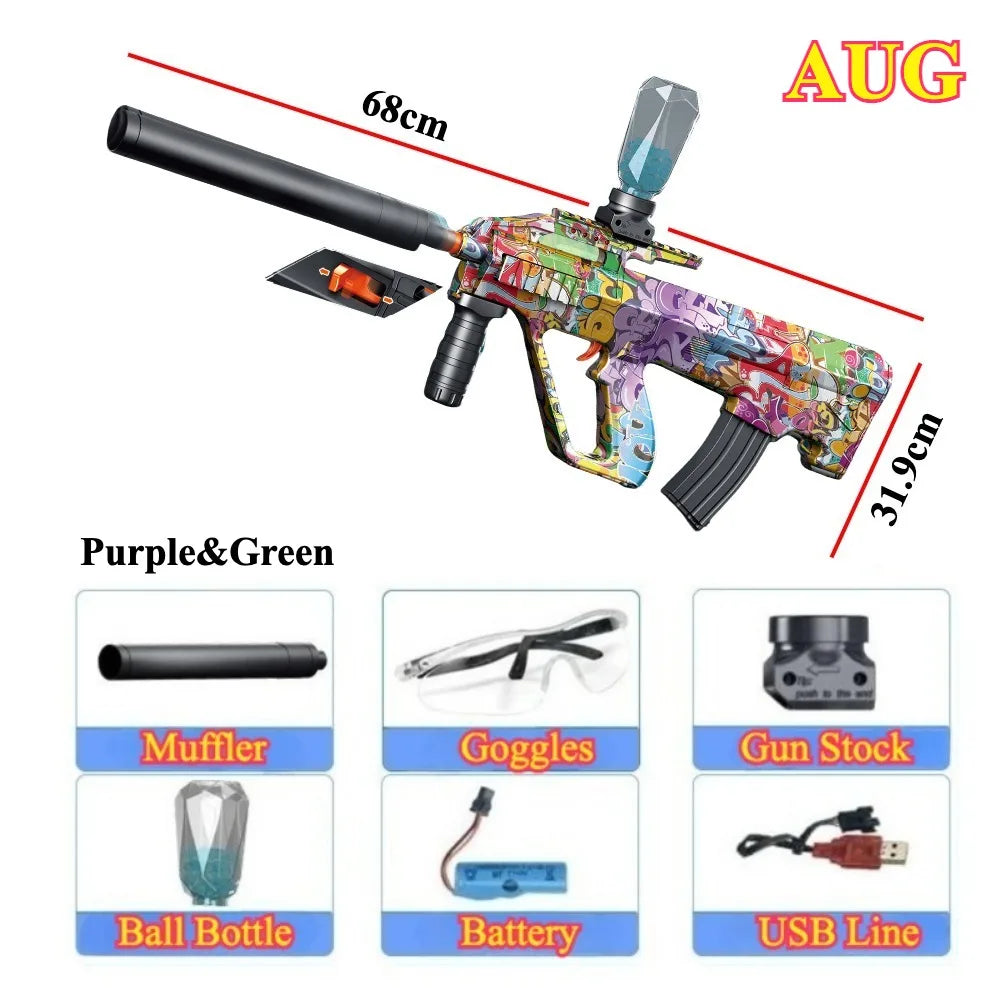 Electric Ball Blaster Toy Gun M416/AK Shooting Sport Game Outdoor High Speed Rechargeable Outdoor Game Perfect Gift for Boys