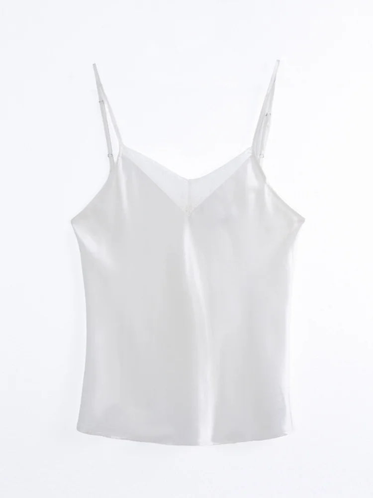 Birdtree, OEKO-TEX, 19MM 100% Real Silk Solid Tank Top, Woman's Adjustable Sling Lace Basics Vest, 2026 Autumn New T69516JF