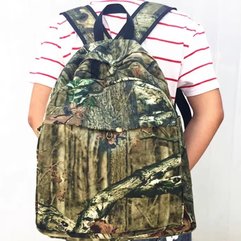 Bionic Jungle Camo Backpack Outdoor Sports Travel Backpack Fashion Trend Leisure Personality Big Tree Camo Hunting Backpack