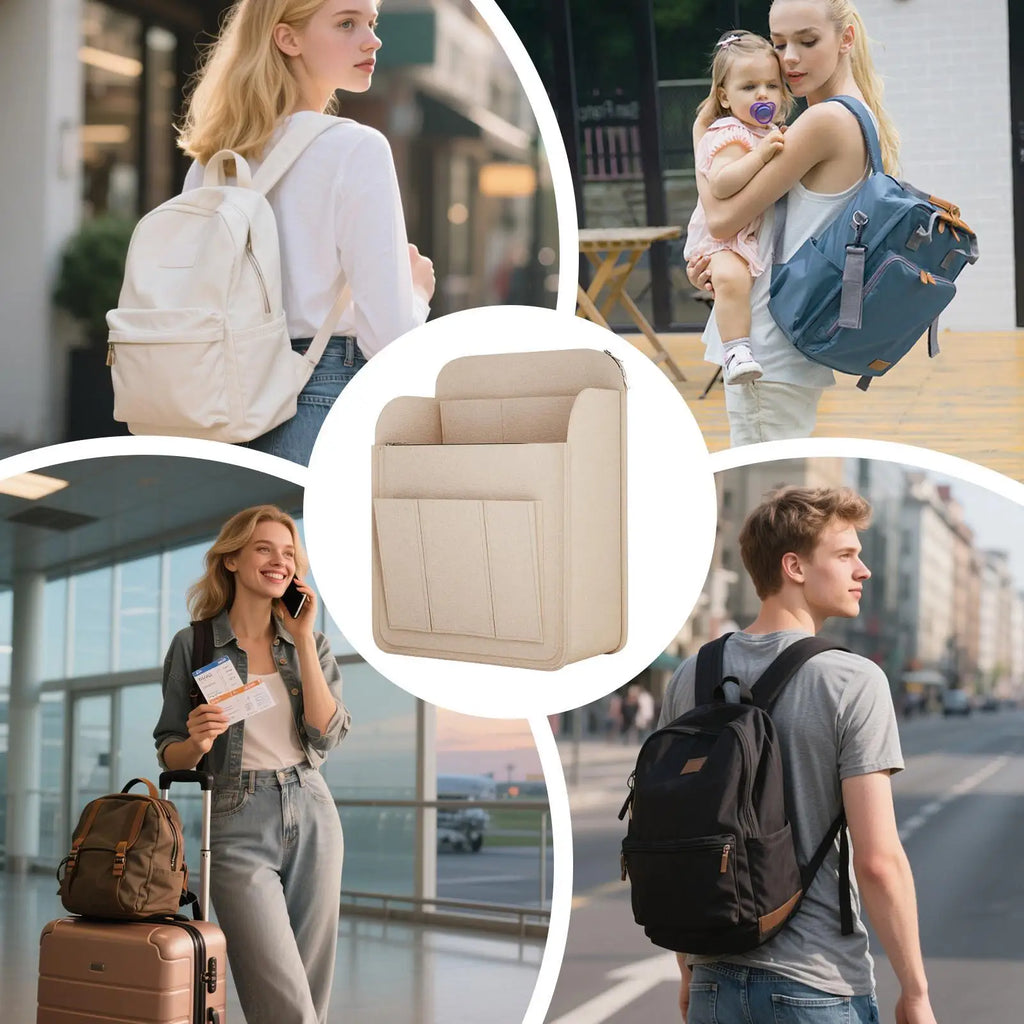 Bookbag Organizer Insert Large Capacity Portable Backpack Storage Bag Multi Pockets Rucksack Tidy Pouch for Cosmetics Phone