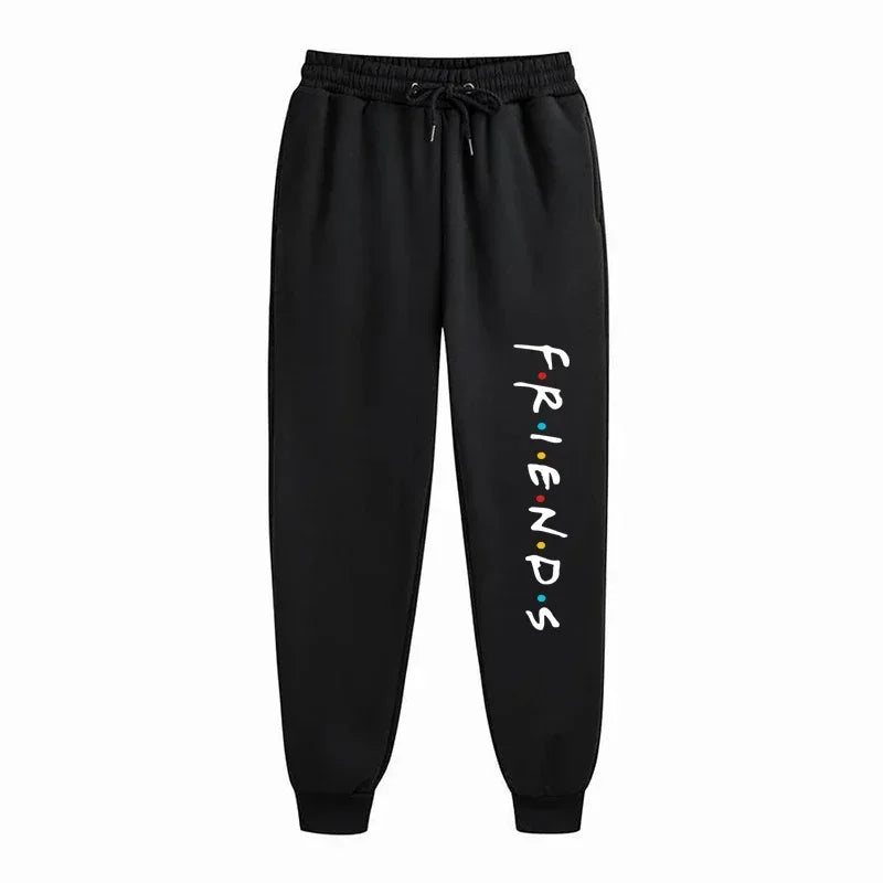 Womens New Casual Loose Long Pants Outdoor Fashion Friends Letter Printed Trousers Spring Autumn Winter Fleece Sports Sweatpants