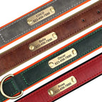 Personalized Customized Leather ID Nameplate Dog Collar Soft Padded Dogs Collars Free Engraving Name for Small Medium Large Dogs