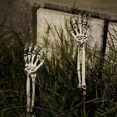1/6pcs Skeleton Bone Garden Ground Stakes Skull Head & Hand for Halloween Home Yard Ground Insert Holiday Party Decor Ghost Hand