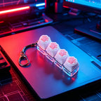 NEW LED Keyboard Keychain Fidget Toys Crystal Clicker Sensory Toy for Stress Relief Keyboard Keychain Fidget Toy for Adults Kids