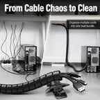2M 32/22mm Flexible Spiral Cable Wire Protector Cable Organizer Computer Cord Protective Tube Organizer Management Tools