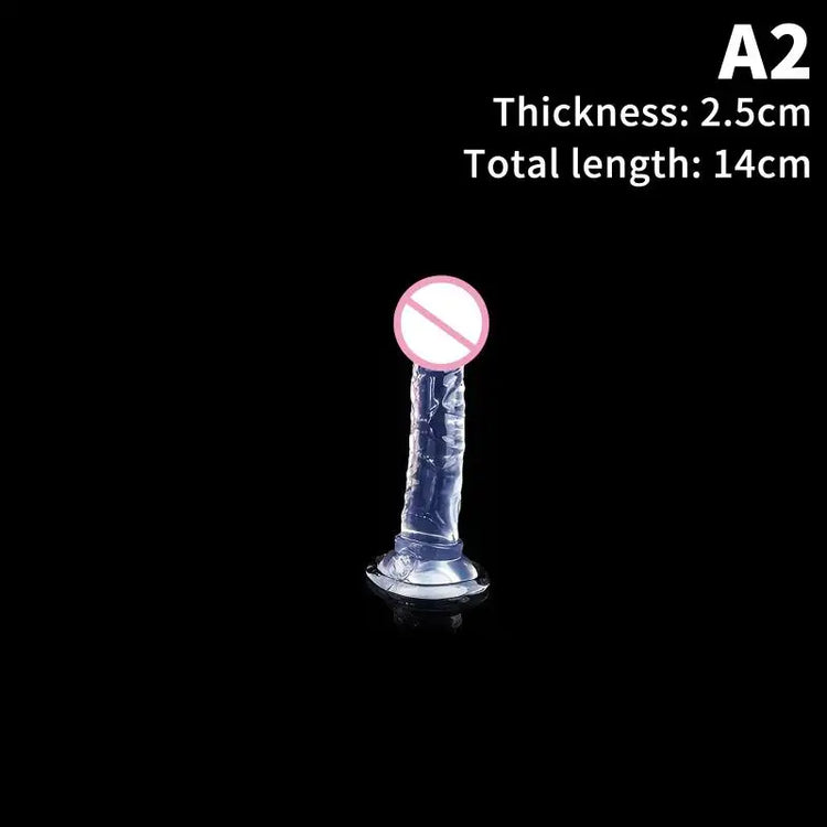 For Adult Sex Masturbator G Spot Realistic Dildo For Women TPE Beginner Clear Dildo With Strong Suction Cup Hands-Free Play