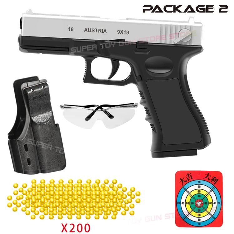 G18 Plastic Toy Gun Fires Powerful and Long-Range Soft Rubber Bullets Outdoor Sports Shooting Game Props