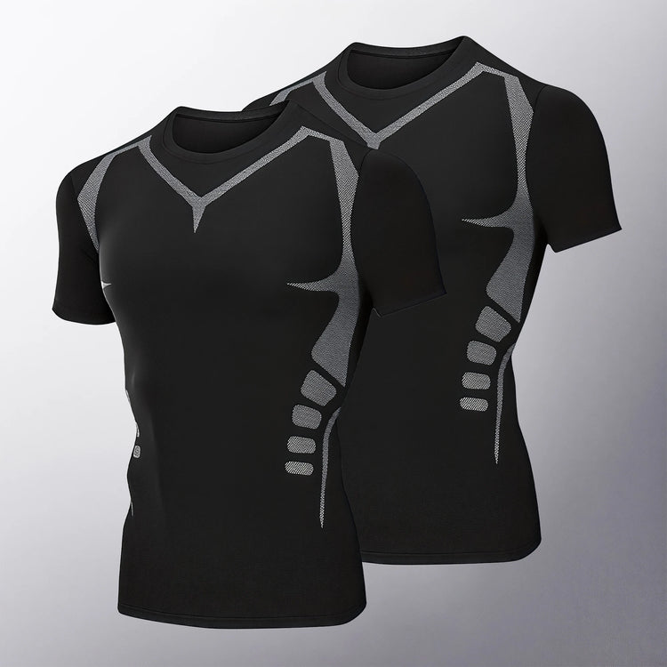 1/2/5 Pack Men's Compression Shirt Short Sleeve Quick Dry Breathable Athletic Base Layer with Stretch Fabric for Gym Running