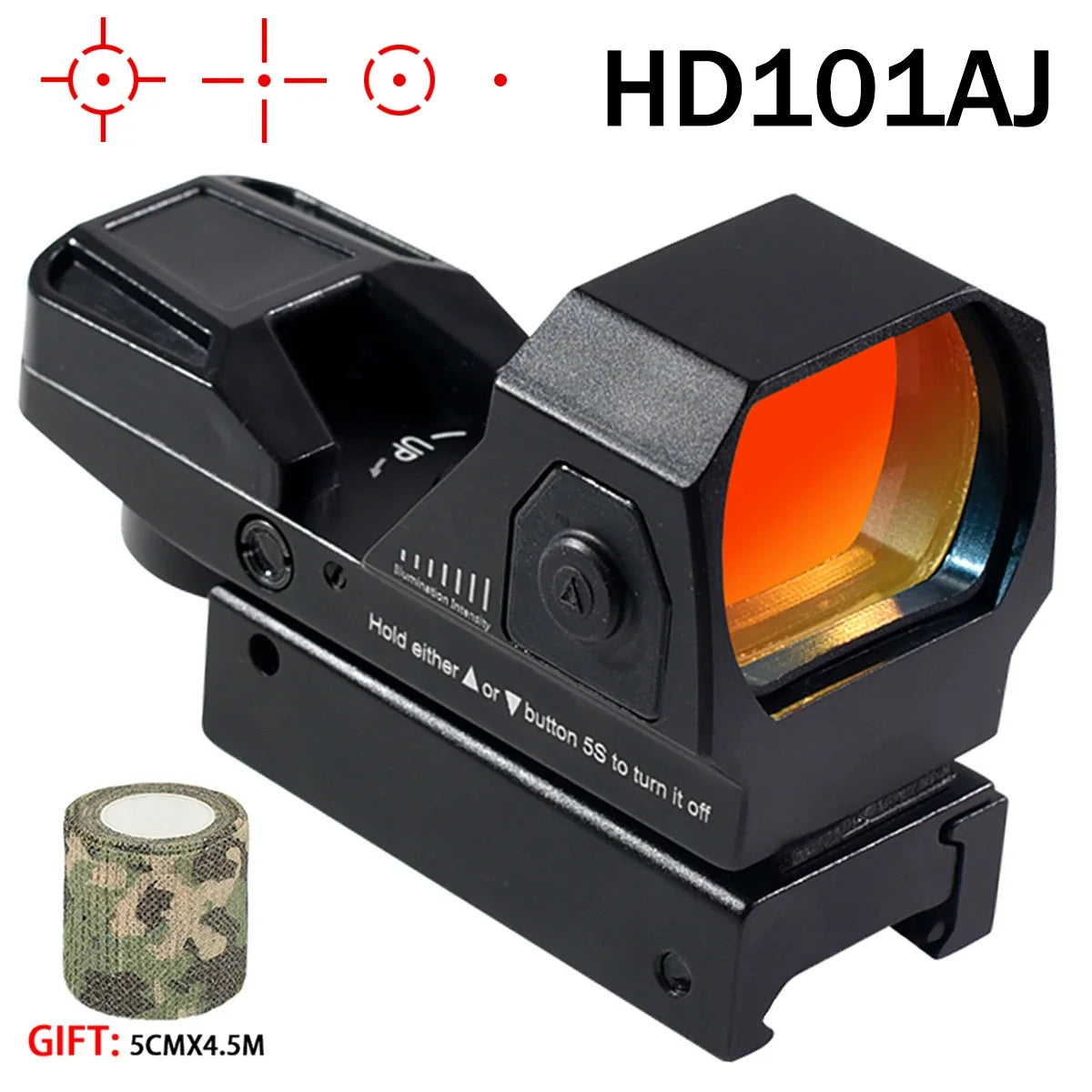 Hot Sales Series HD101AJ HD103 1X40 Red Dot Sight Hunting Optics Sight Holographic Airsoft Sight 4 Reticle Reflex Collimator