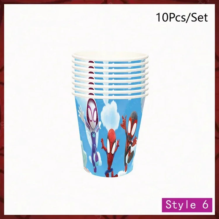 Spiderman Birthday Party Decorations Set Disposable Tableware Napkins Cup Plate Spidey and His Amazing Friends Birthday Supplies