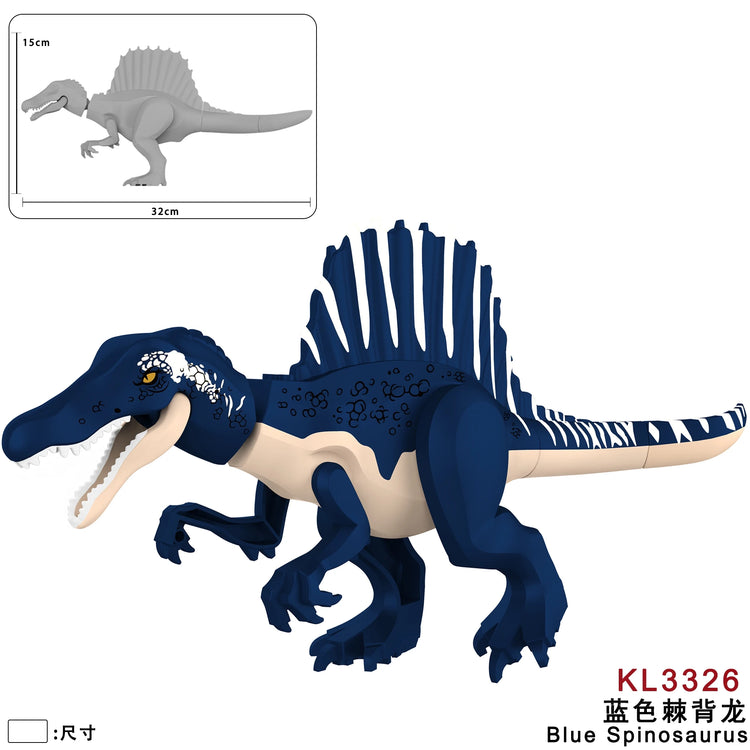 Jurassic Dinosaurs Spinosaurus Brick Figure Multiple Color Versions Articulated Limbs Collectible Dinosaur Toy Educational Toy