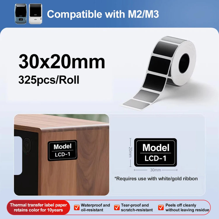M2 Niimbot Portable Thermal Transfer Label Printer Multi-function Sticker Label Maker Machine for Office Clothes Tag Power Cable