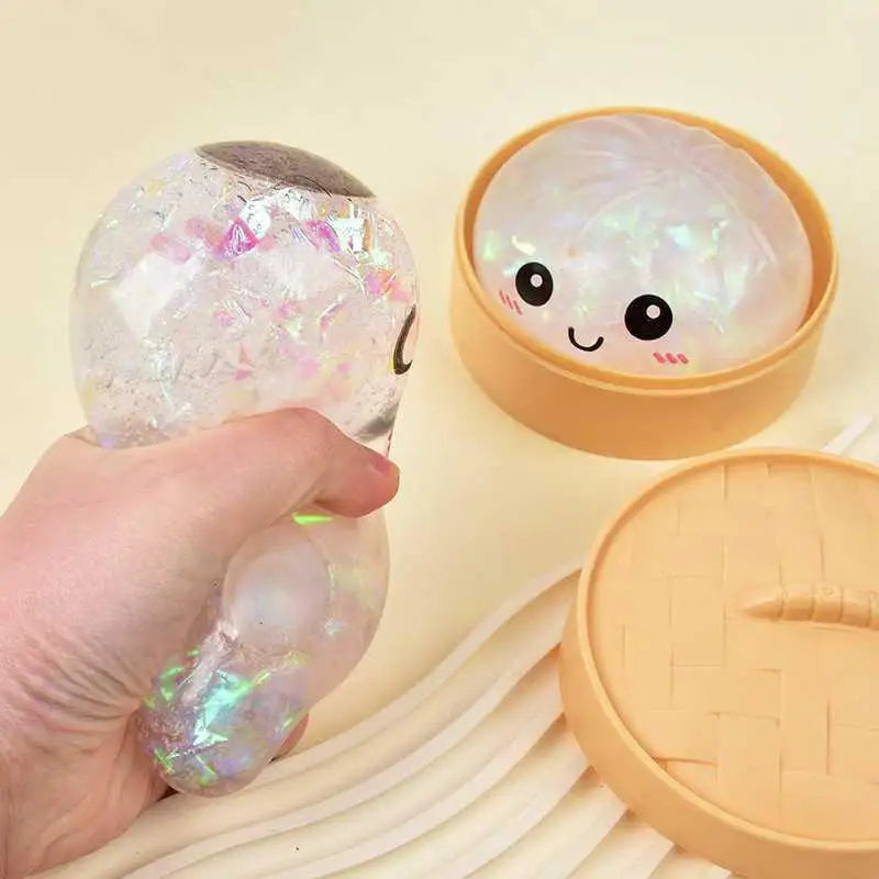 Simulation Glowing Dumpling Slow Rebound Stress Ball Soft Fidget Toy Stress Relief Decor For Home Office Birthday Gift