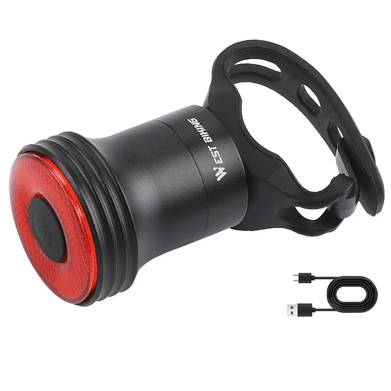 WEST BIKING Smart Bike Brake Tail Light High Brightness 5 Lighting Modes Bicycle Rear Light Long Endurance IPX6 Bike Tail Light