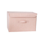 Washable Cotton Linen Fabric Folding CD Storage Box Foldable Bins Toys Organizer With Lid Storage Basket Laundry Basket