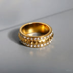Stainless Steel Ring for Women Inlaid Zircon Rings Waterproof Romantic Fashion Jewelry
