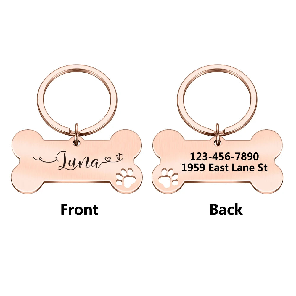 1pc Creative Custom Text The name of the love wavy line Personalized Dog Tags Customized Dog Collar With Name For Dog Tag Name