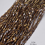 4x7mm 50pcs/lot Briolette Oval Glass Beads Plating Gold Color Crystal Glass Loose Spacer Beads For Beads for Jewelry Making DIY