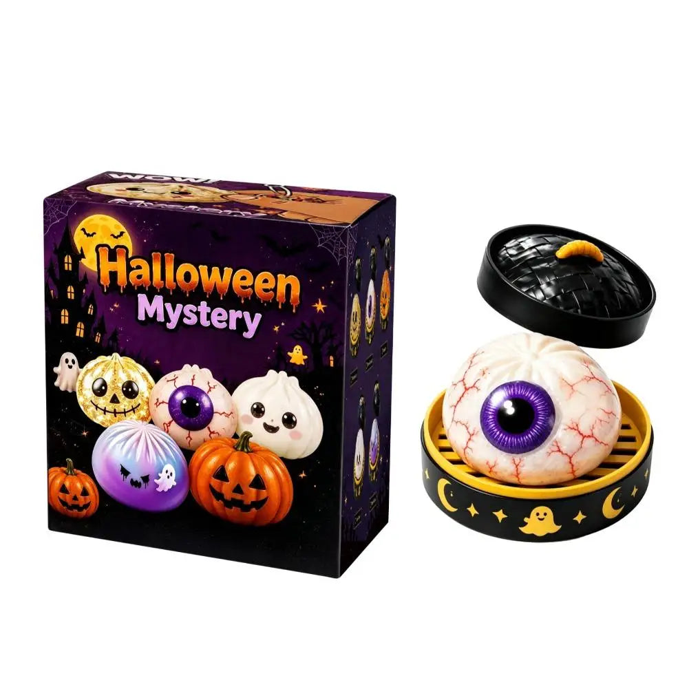 New 5.5cm Halloween Ghost Dumplings Toy Soft Slow Resilience  Squeeze Squishy Toy Kawaii Halloween Fidget Toy for Stress Relief