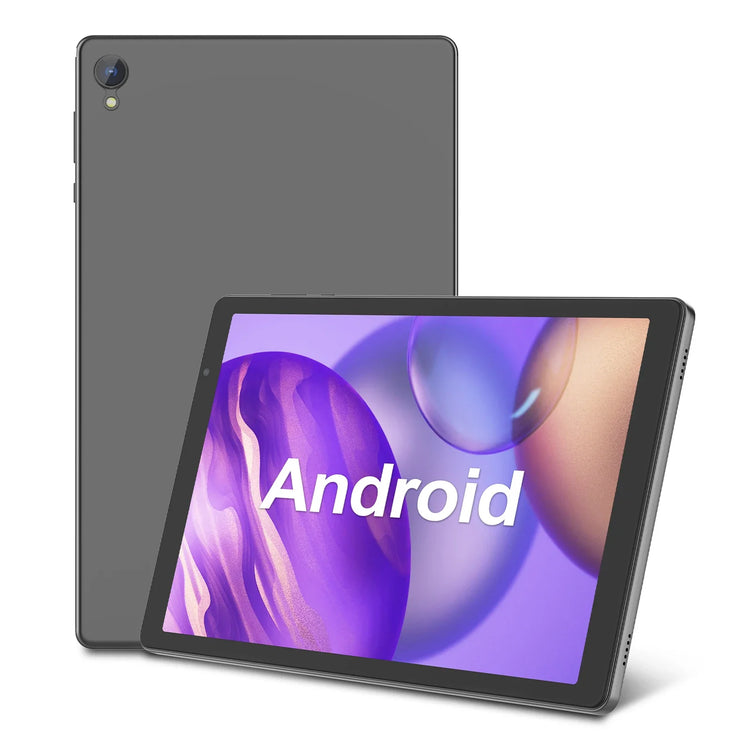 10-inch tablet, Android 14, quad-core processor, 4GB RAM (2GB+2GB expandable), 32GB storage, Wi-Fi, dual cameras, 6000mAh