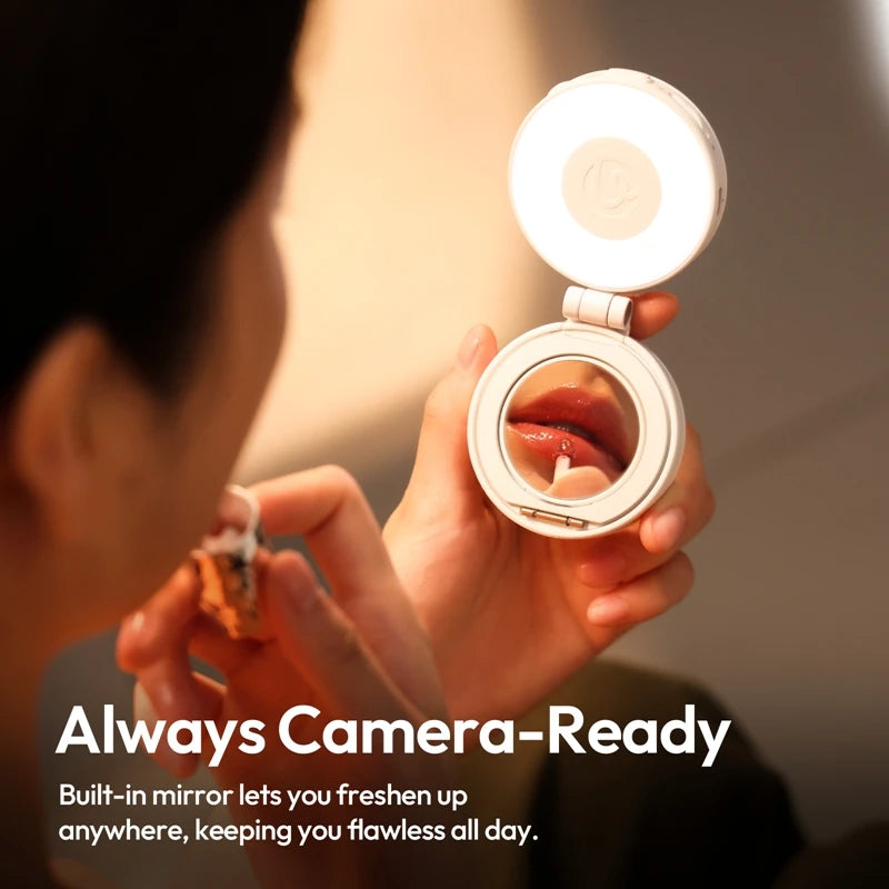 Ulanzi LM23 LED Selfie Ring Light LED Phone Fill Light Magnetic BI-Color for iPhone 17 Samsung Build-in Mirror and Phone Stand