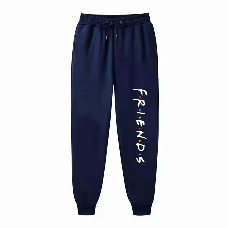 Womens New Casual Loose Long Pants Outdoor Fashion Friends Letter Printed Trousers Spring Autumn Winter Fleece Sports Sweatpants