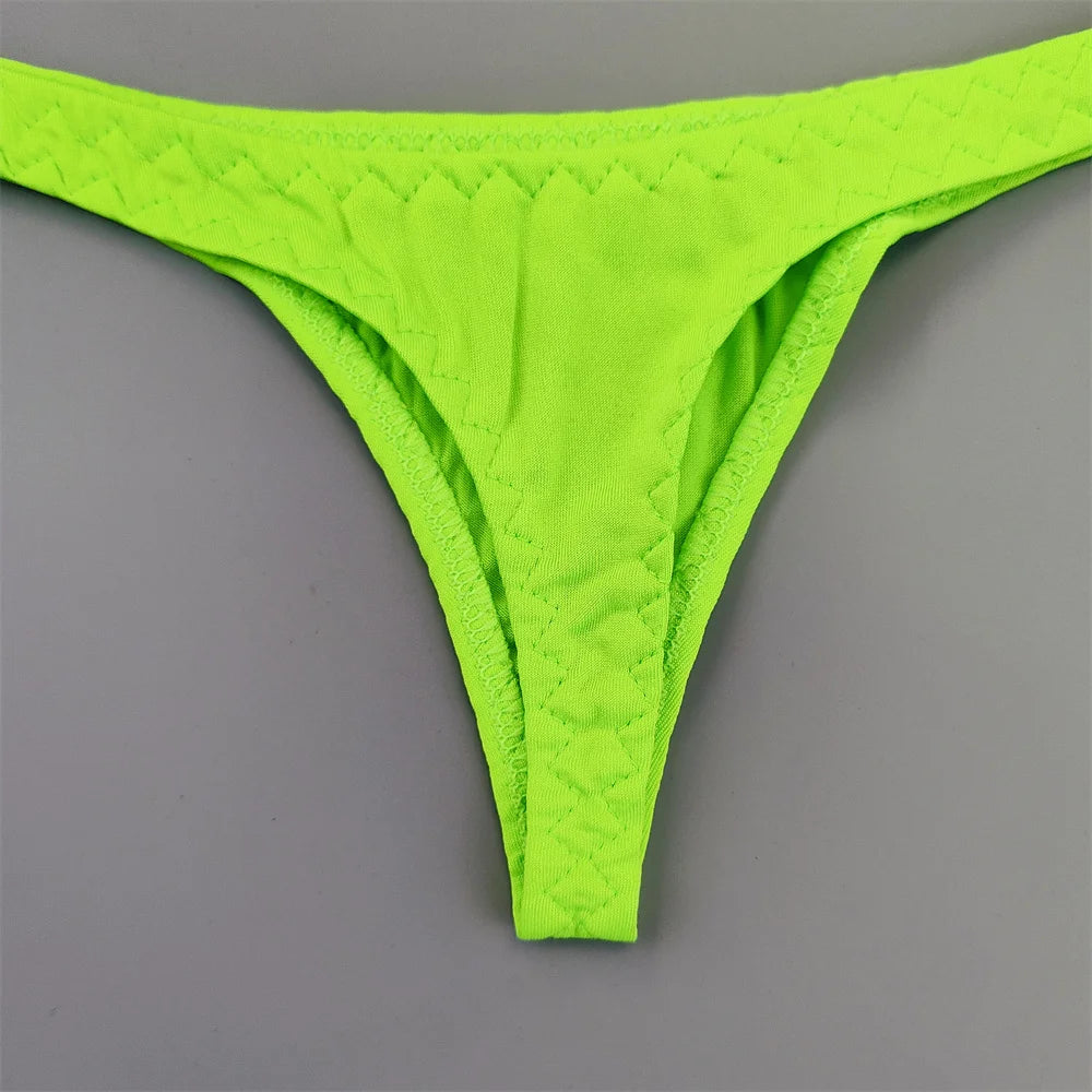 2Pcs Sexy Mini Micro Thongs Low Waist Seamless Female Underpants Comfortable Solid Bikini Underwear Women G String