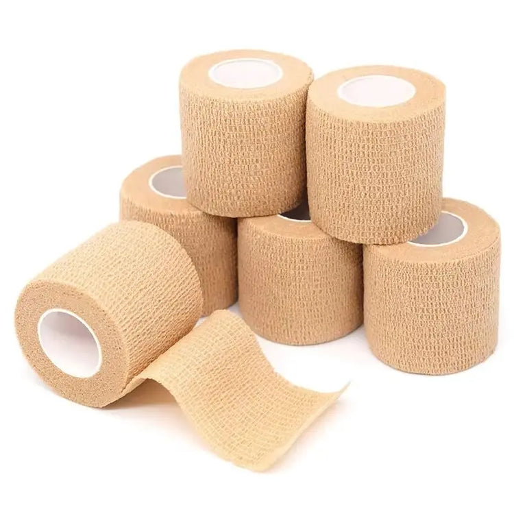 6 Rolls 5cm*4.5m Disposable Self-Adhesive Elastic Bandage with Handle Tube Tattoo Accessories Gauze Tape for First Aid Tools