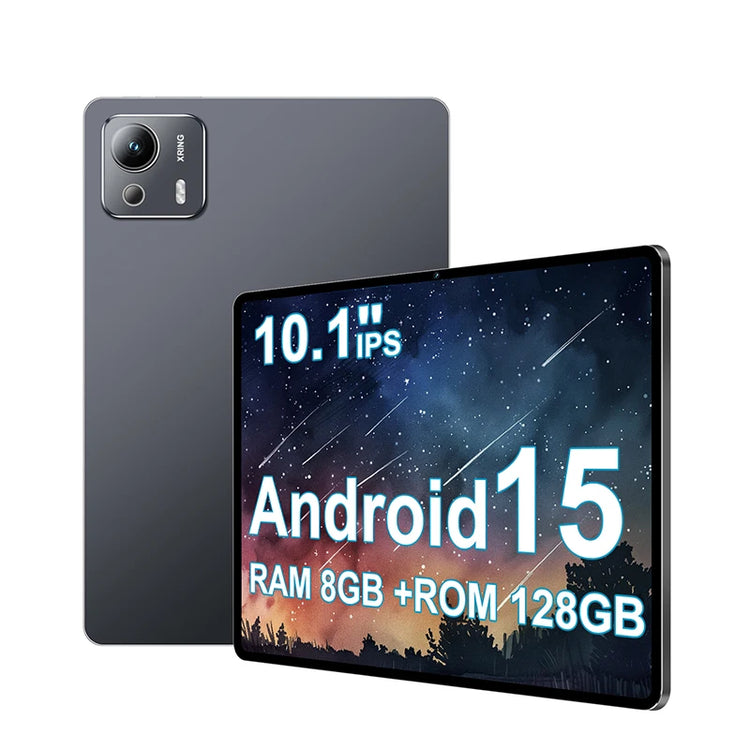 2026 Upgraded 10.1" Android 15 Tablet, Octa-Core 8GB+128GB, WiFi 6, 1280*800 IPS Screen, 5MP+13MP Dual Cameras, 6000mAh Battery