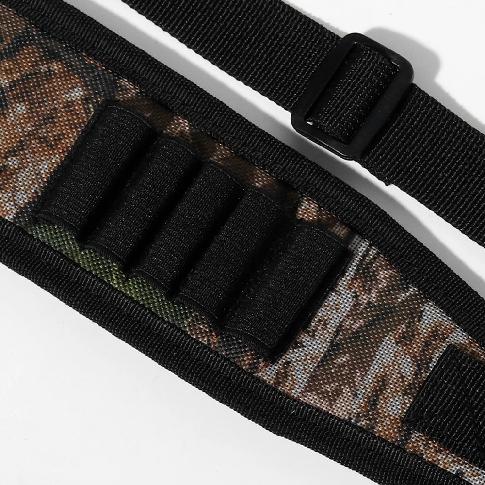 Adjustable Rifle Sling with Shell Holders & Storage Pocket, Anti-Slip Comfort Gun Sling for Hunting Shooting Outdoor