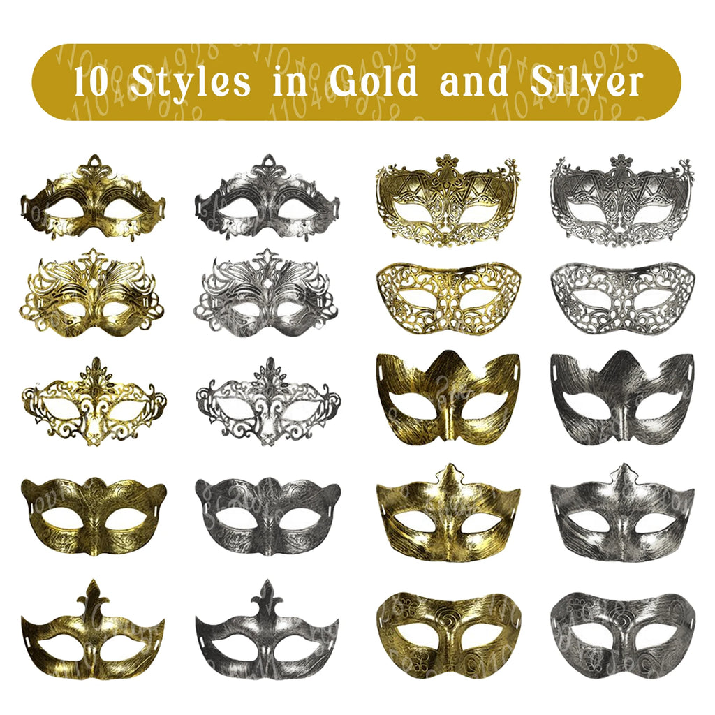 20-120Pcs Masquerade Masks Bulk Venetian Carnival Masks Vintage Antique Party Masks for Women Men Mardi Gras Prom Halloween