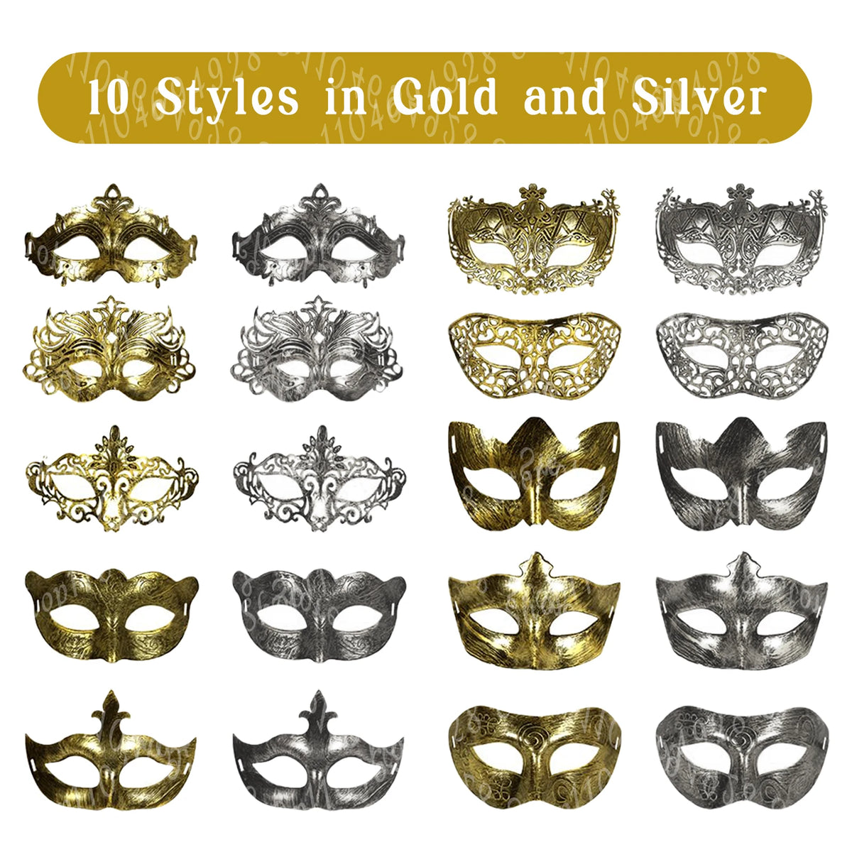 20-120Pcs Masquerade Masks Bulk Venetian Carnival Masks Vintage Antique Party Masks for Women Men Mardi Gras Prom Halloween