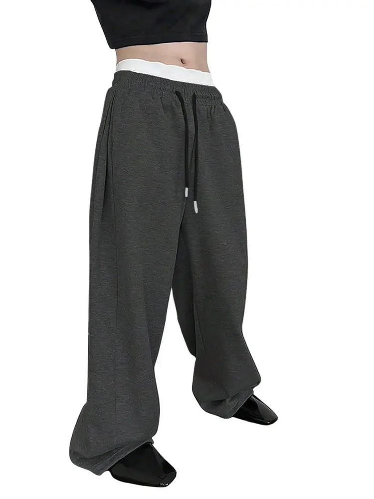 2026 American Heavyweight Sports Sweatpants for Men in The Summer of 2025, New Straight-leg Casual Wide-leg Long Pants