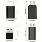 8pcs USB to USB C Adapter, USB Type C Female to USB Adapter, Micro USB to USB C Female Male Converter Connector, for Laptop Car