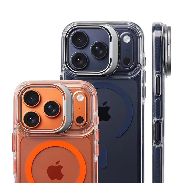 Luxury Magnetic Shockproof Clear Bumper Case for iPhone 17 18 Pro Max 16 15 14 13 12 Plus For Magsafe Lens Protect Stand Cover