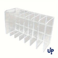 7-Slot Transparent Plastic Cosmetic Organizer Multi-Functional Makeup Holder for Home Office Bathroom Dressing Table Sorting
