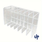 7-Slot Transparent Plastic Cosmetic Organizer Multi-Functional Makeup Holder for Home Office Bathroom Dressing Table Sorting
