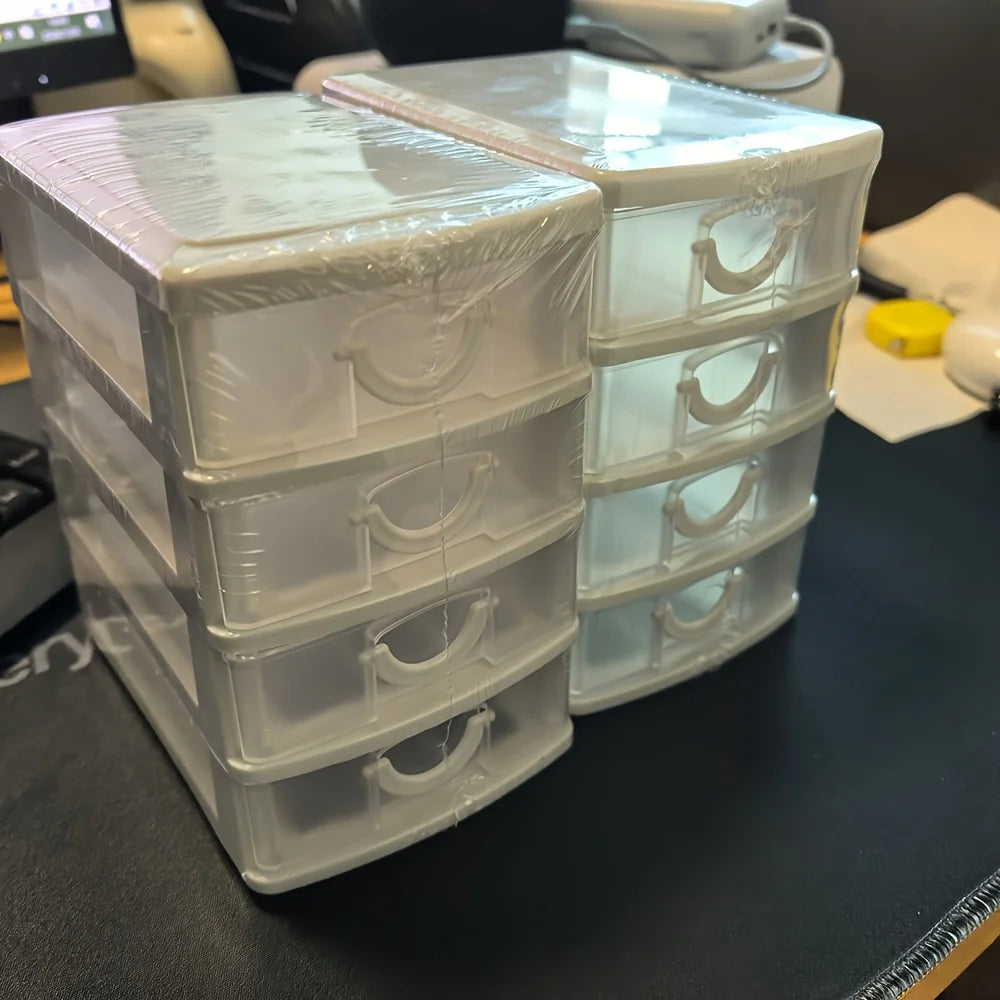 4-layer Multi-functional Storage Box with Drawers, Plastic Wardrobe Organizer and Locker, Desktop Cosmetic Storage Box,