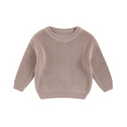 Autumn Baby Girls Boys Sweaters Coat Kids Knitting Pullovers Tops Baby Boys Girls Solid Color Basic Cotton Long Sleeve Sweater