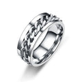 Titanium Steel Rotatable Chain Rings for Women Men Spinner Decompression Multifunctional Chain Ring Bottle Opener Ring Jewelry