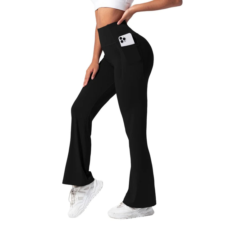 Women High Waist Flare Yoga Pants with Pockets Soft Stretchy Workout Leggings, Casual Athletic Bootcut Pants for Gym Daily Wear
