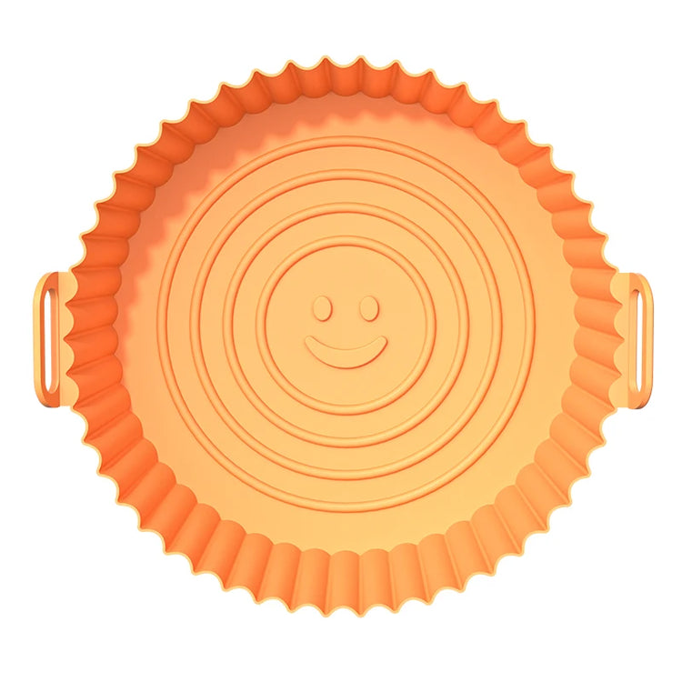 1Pcs Air Fryer Silicone Basket Silicone Mold Airfryer Oven Baking Tray Pizza Fried Chicken Basket Reusable Pan Liner Accessories