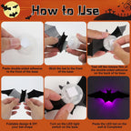 Halloween Bats Decorations,3D Pvc Bat on The Wall,Black Bats Wall Stickers,Halloween Scary Props