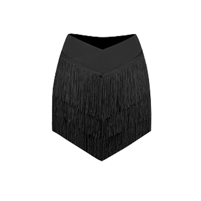 New Latin Dance Clothes Long Sleeves Backless Tops Fringe Skirt Women Cha Cha Rumba Samba Dance Training Practice Wear